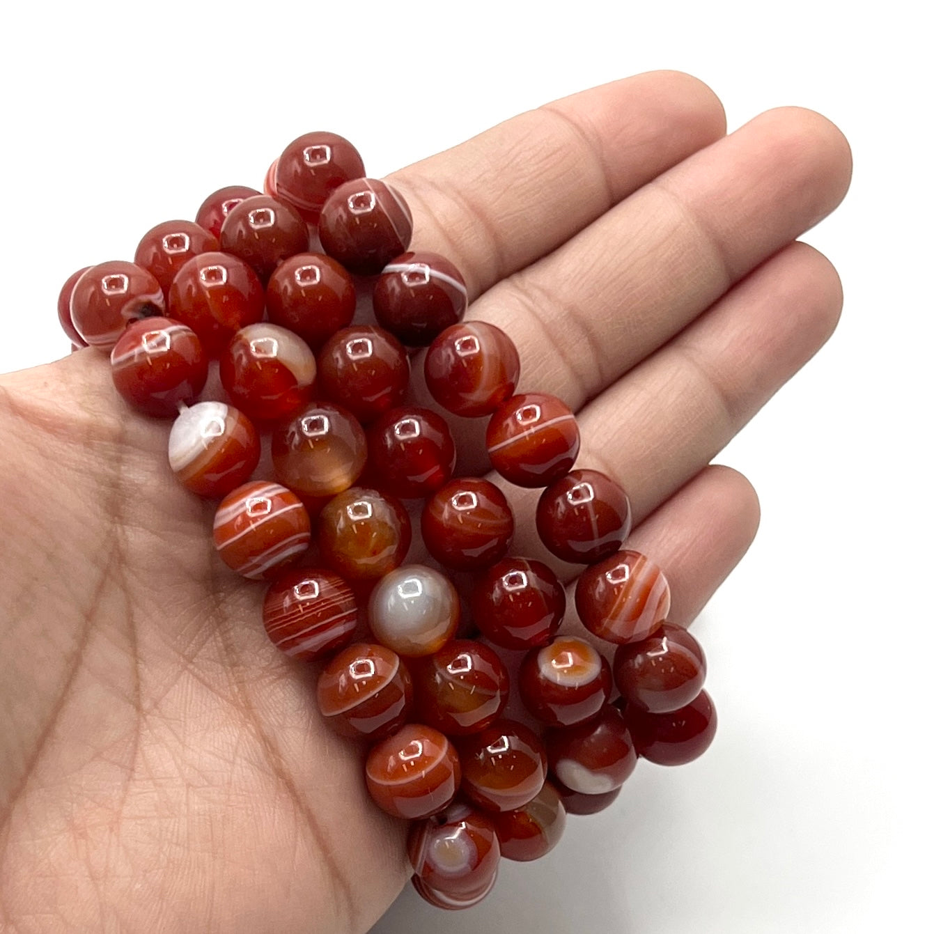 Banded Carnelian Stretchy Bracelets