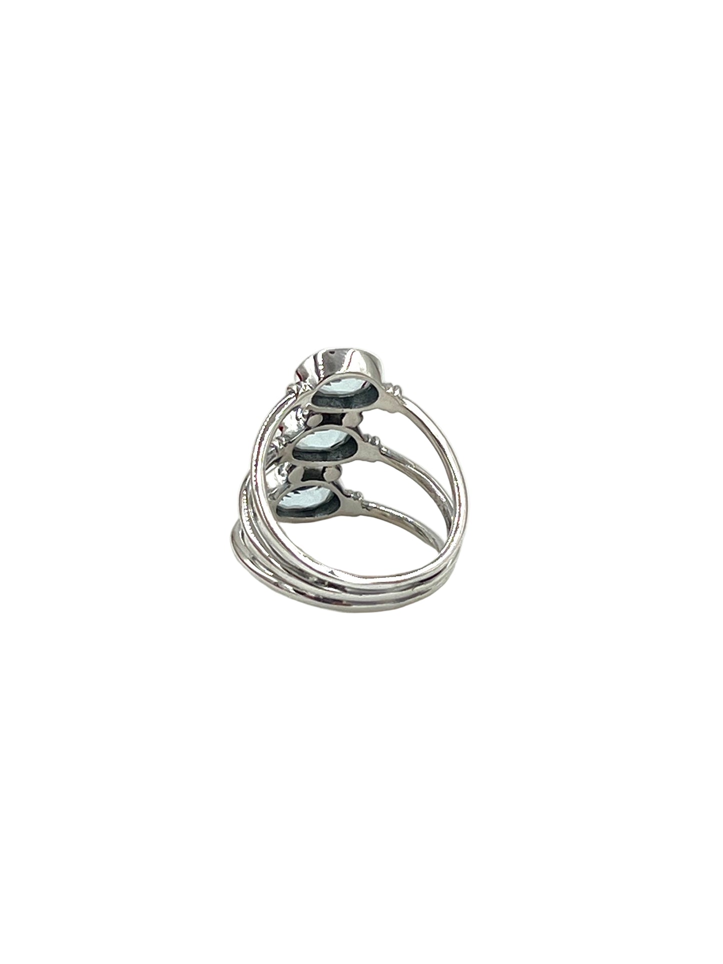 Triple Oval Blue Topaz Ring