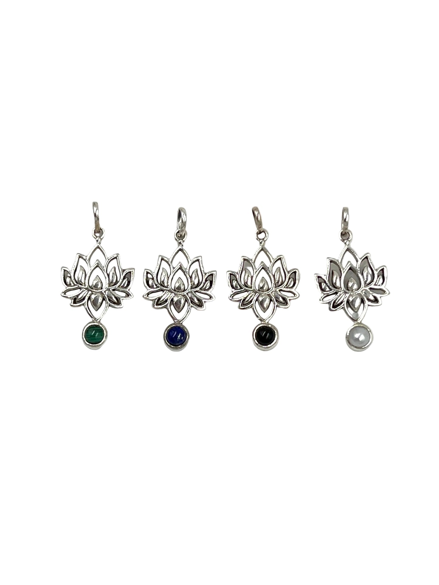 Gemstone Lotus Pendants