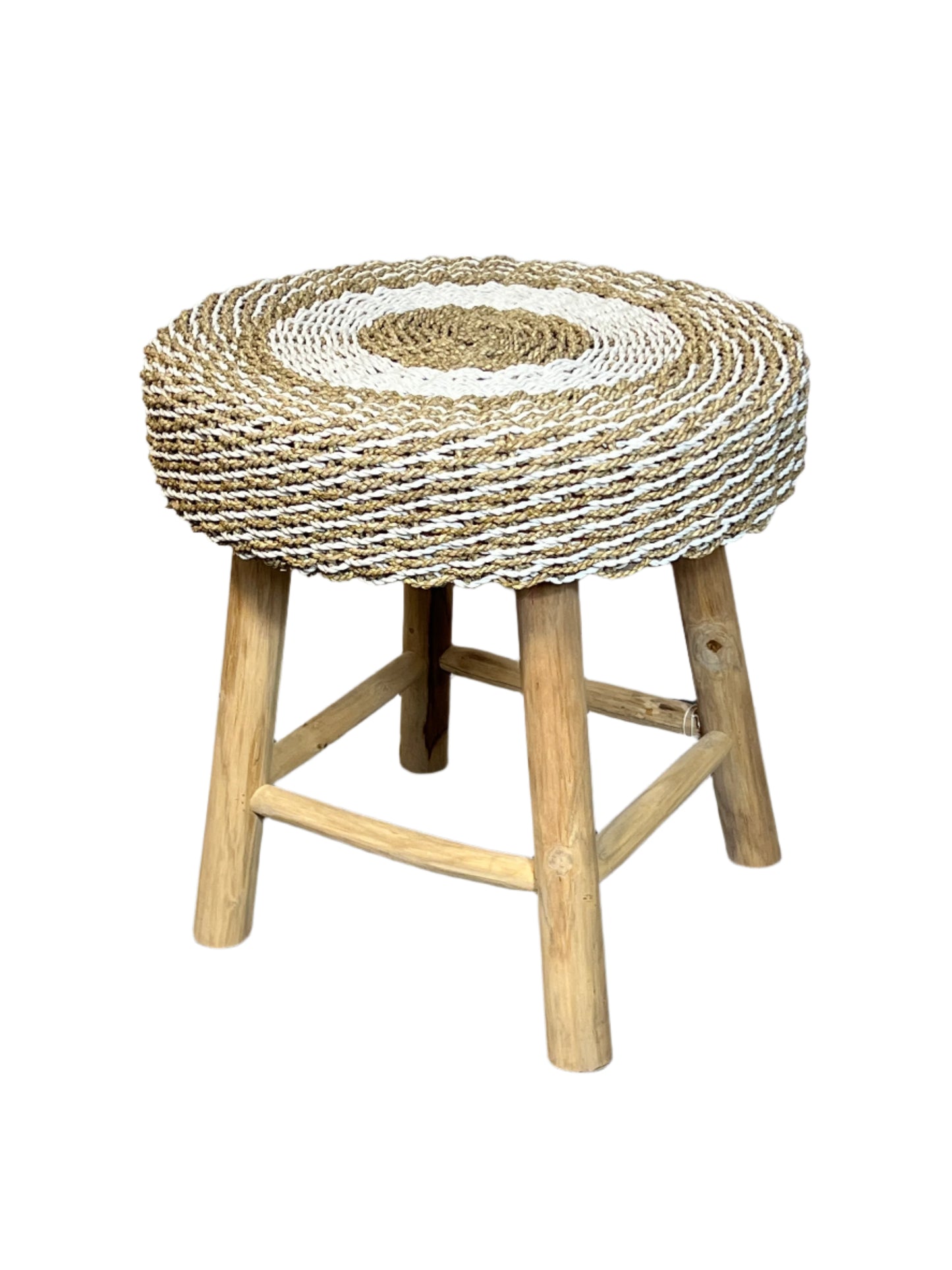 Teakwood & Rattan Table & Stool Sets