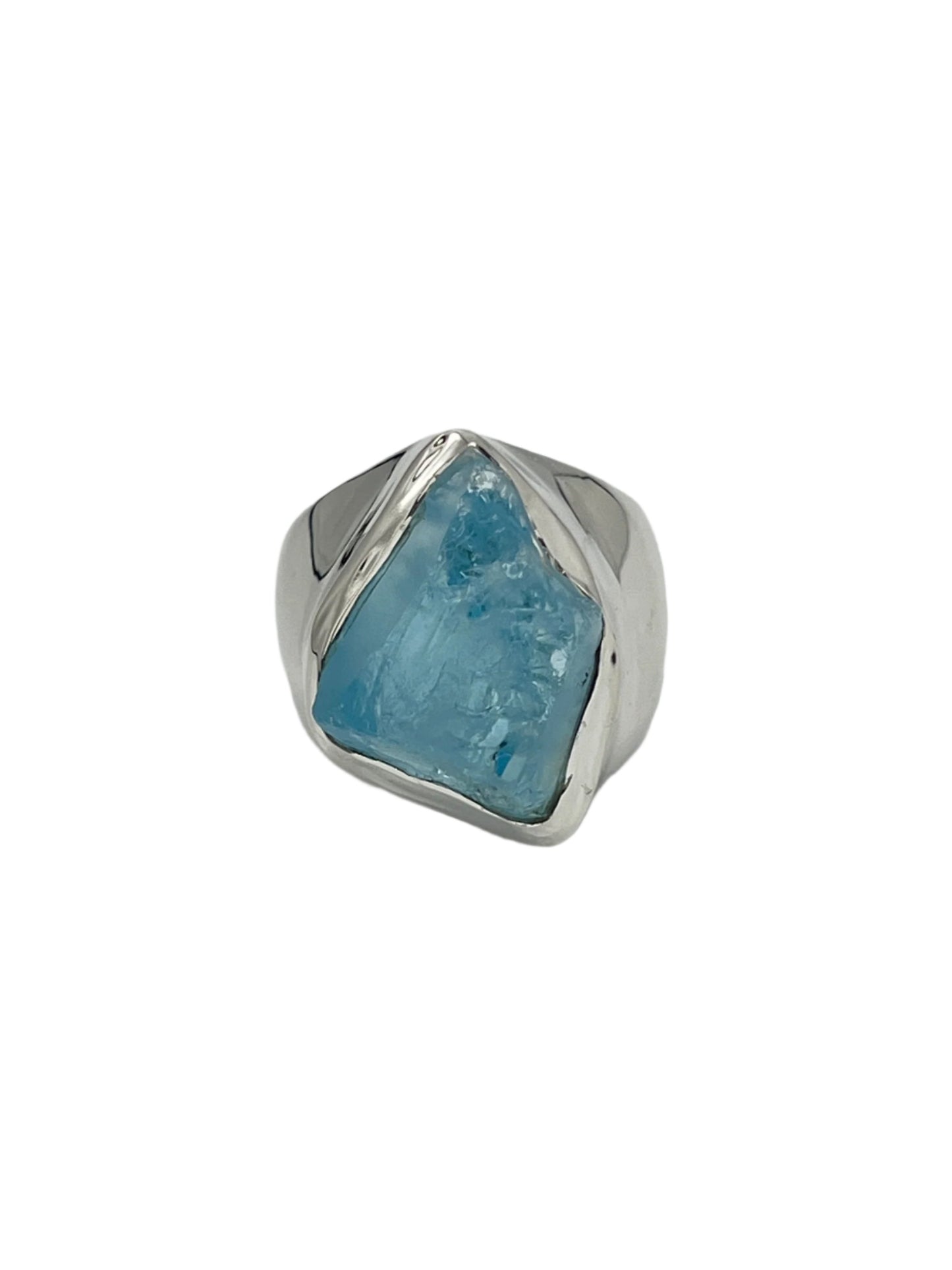 Sterling Silver Raw Blue Topaz Rings