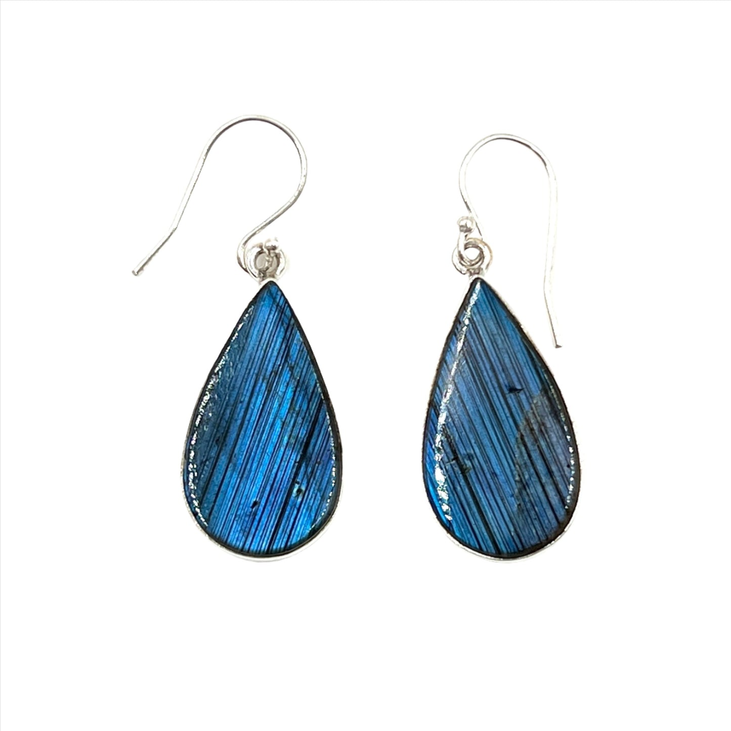 Sterling Silver Teardrop Labradorite Earrings