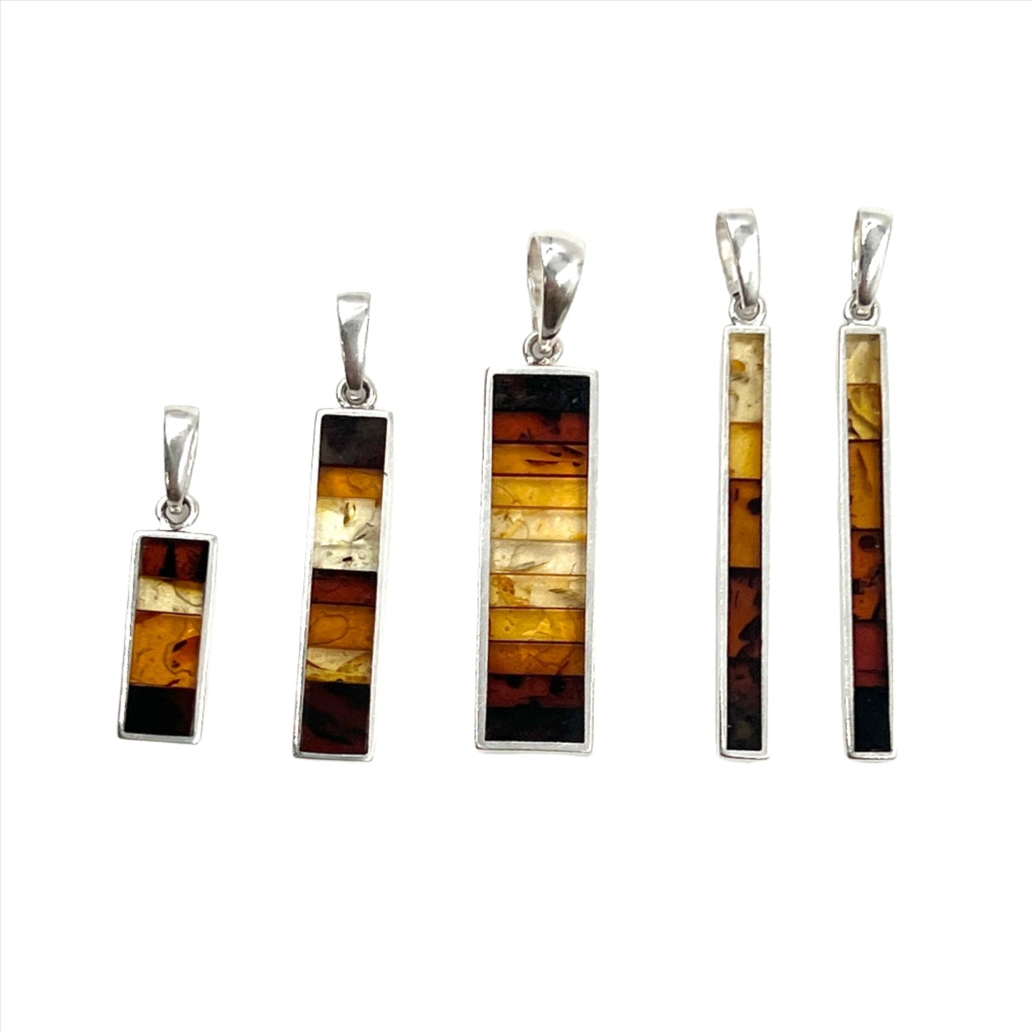 Multi Color Amber Rectangle Pendants