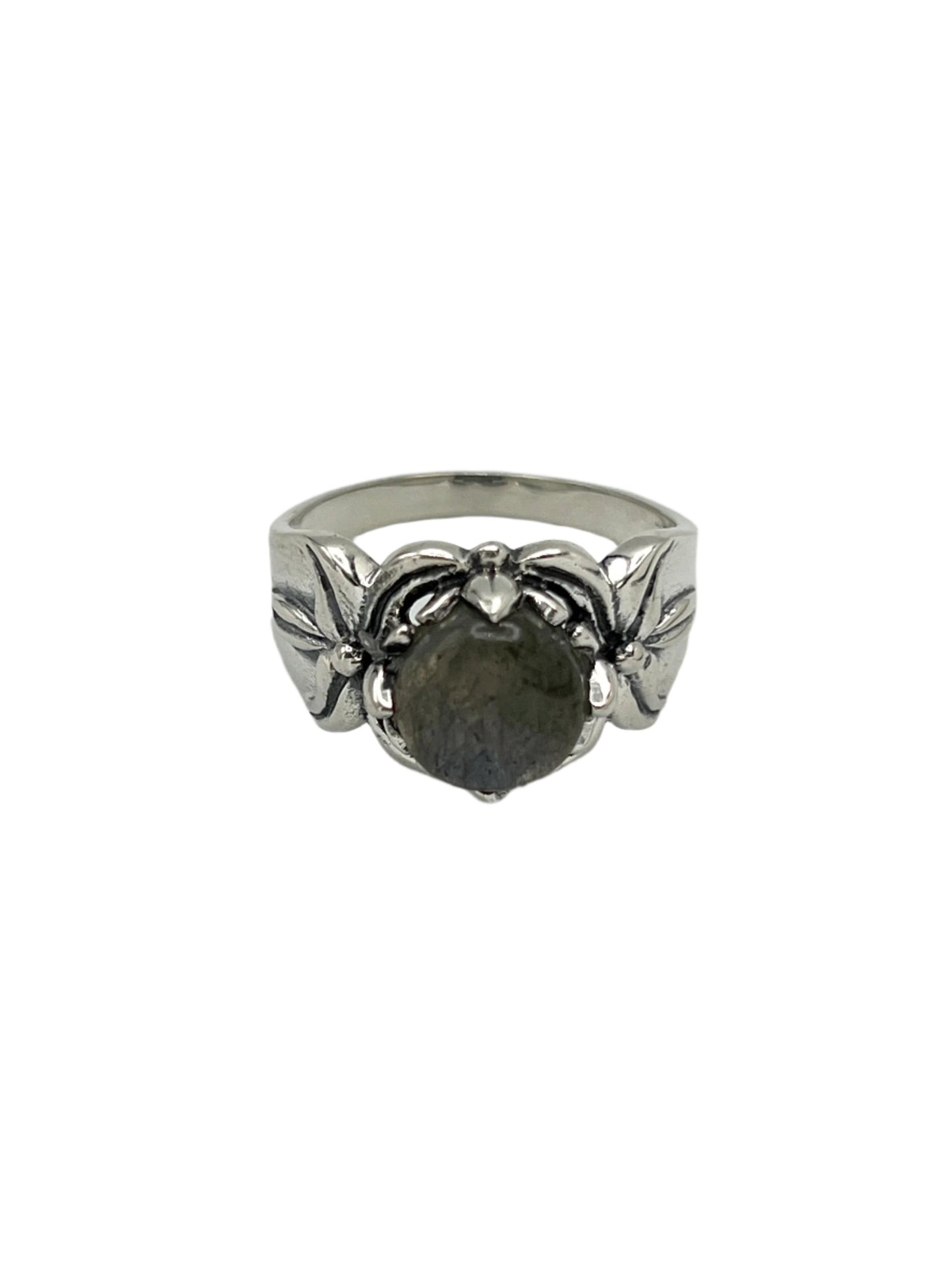 Sterling Silver Labradorite Flower Framed Ring