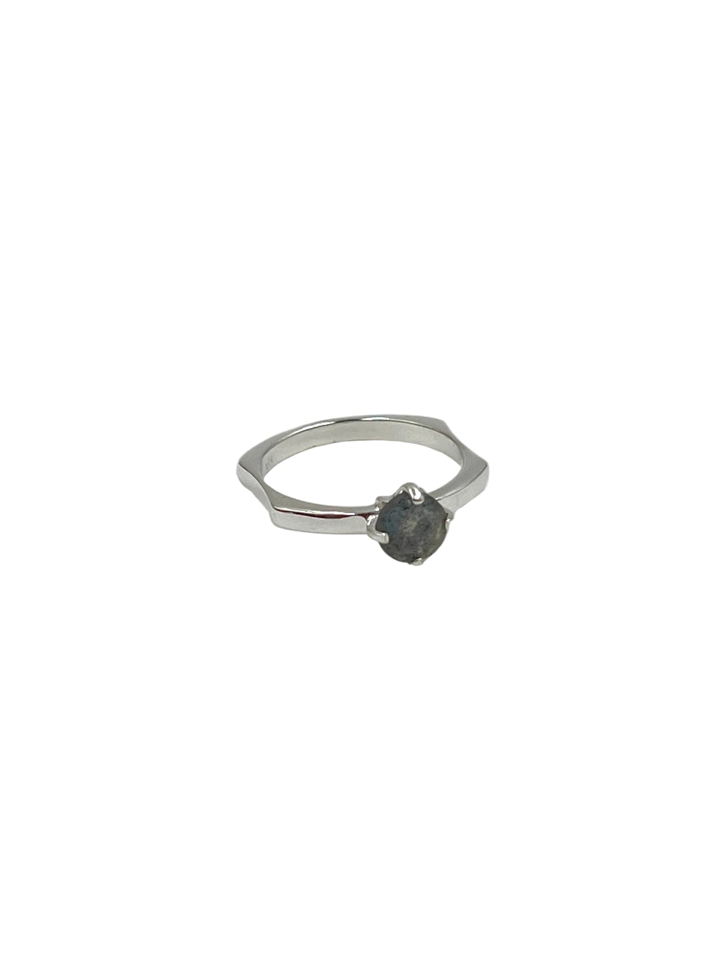 Faceted Round Gemstone Ring
