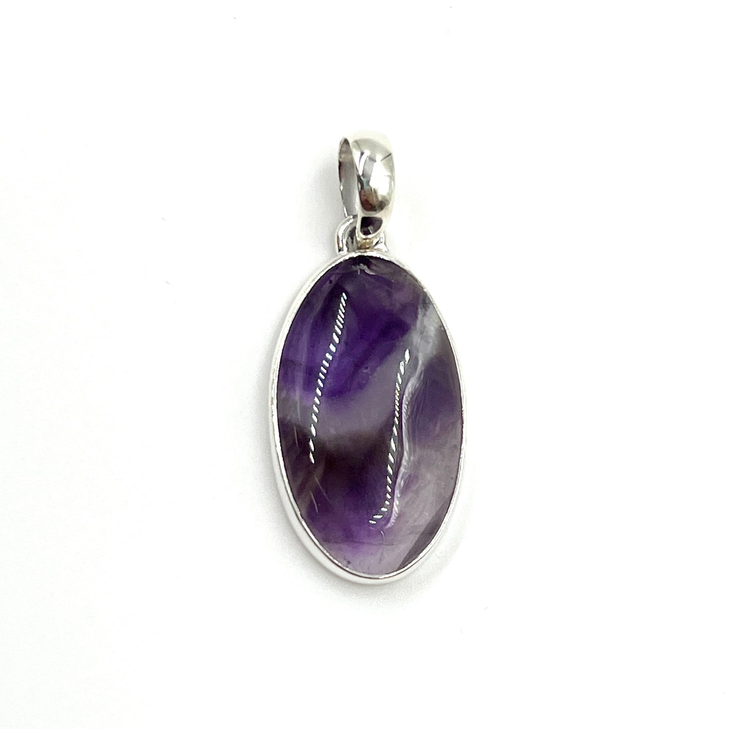 Chevron Amethyst Oval Pendants