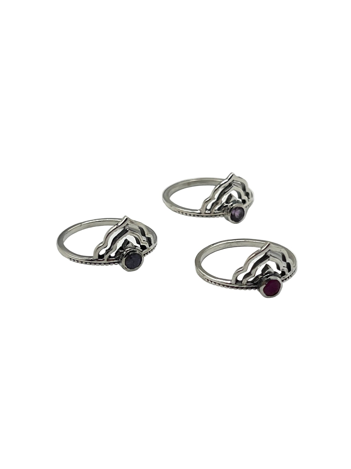 Lotus Crown Gemstone Rings