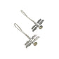 Silver Gemstone Dragonfly Earrings