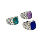 Sterling Silver Gemstone Wave Design Rings