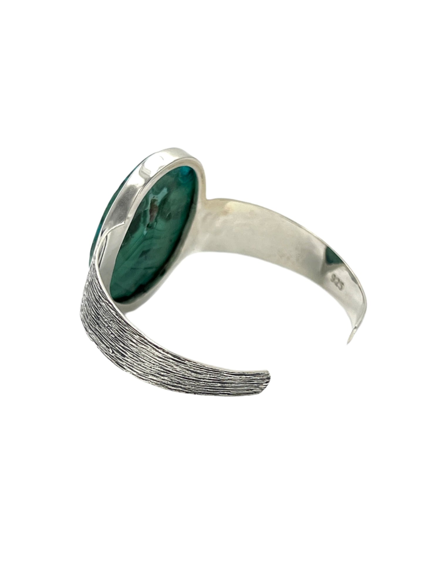 Silver Malachite & Chrysocolla Oval Cuff