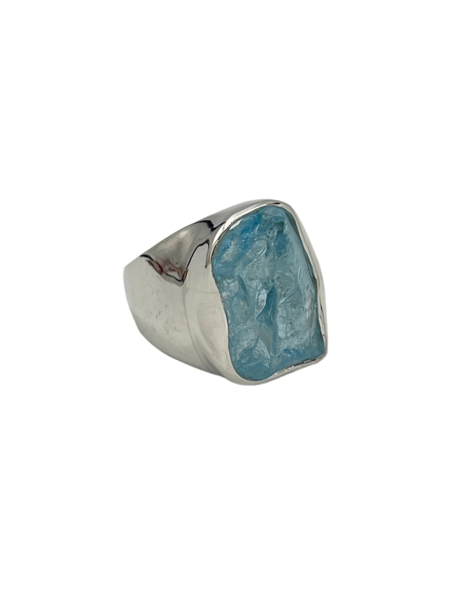 Sterling Silver Raw Blue Topaz Rings