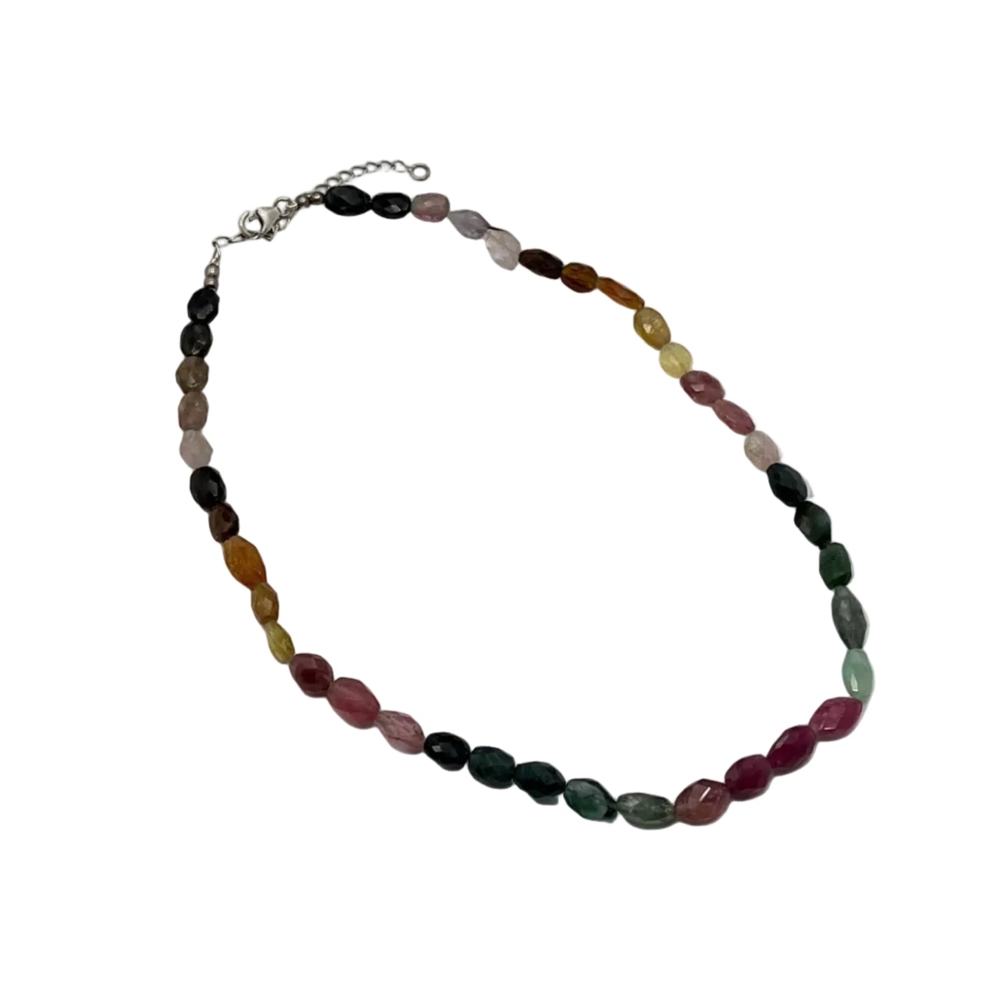 Silver Oval Tourmaline Necklace