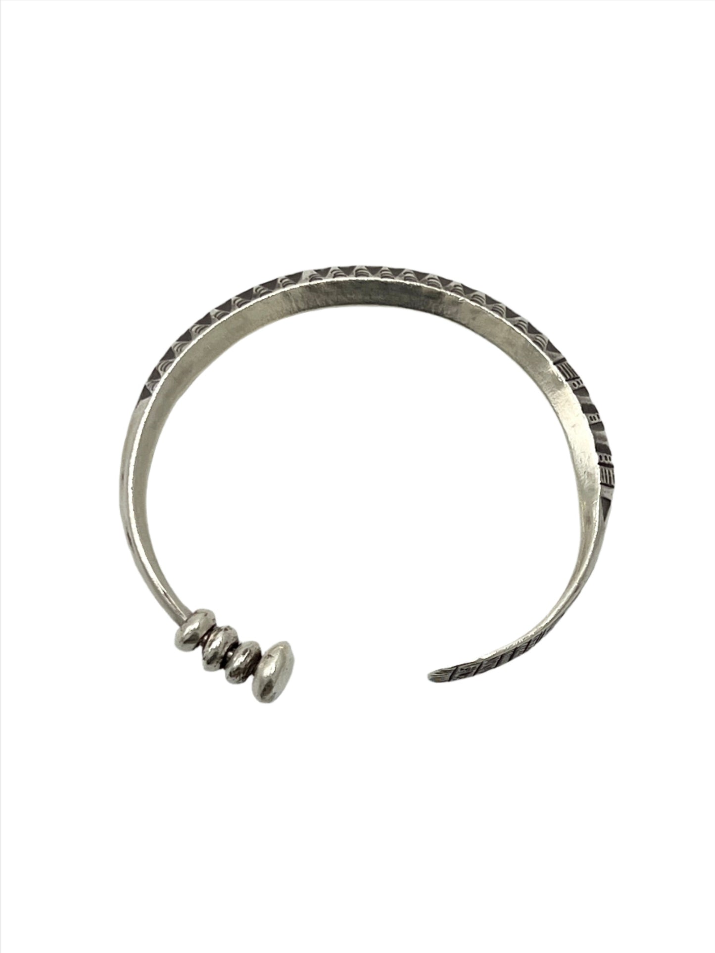 Sterling Silver Hilltribe Flat End Cuff Bracelet