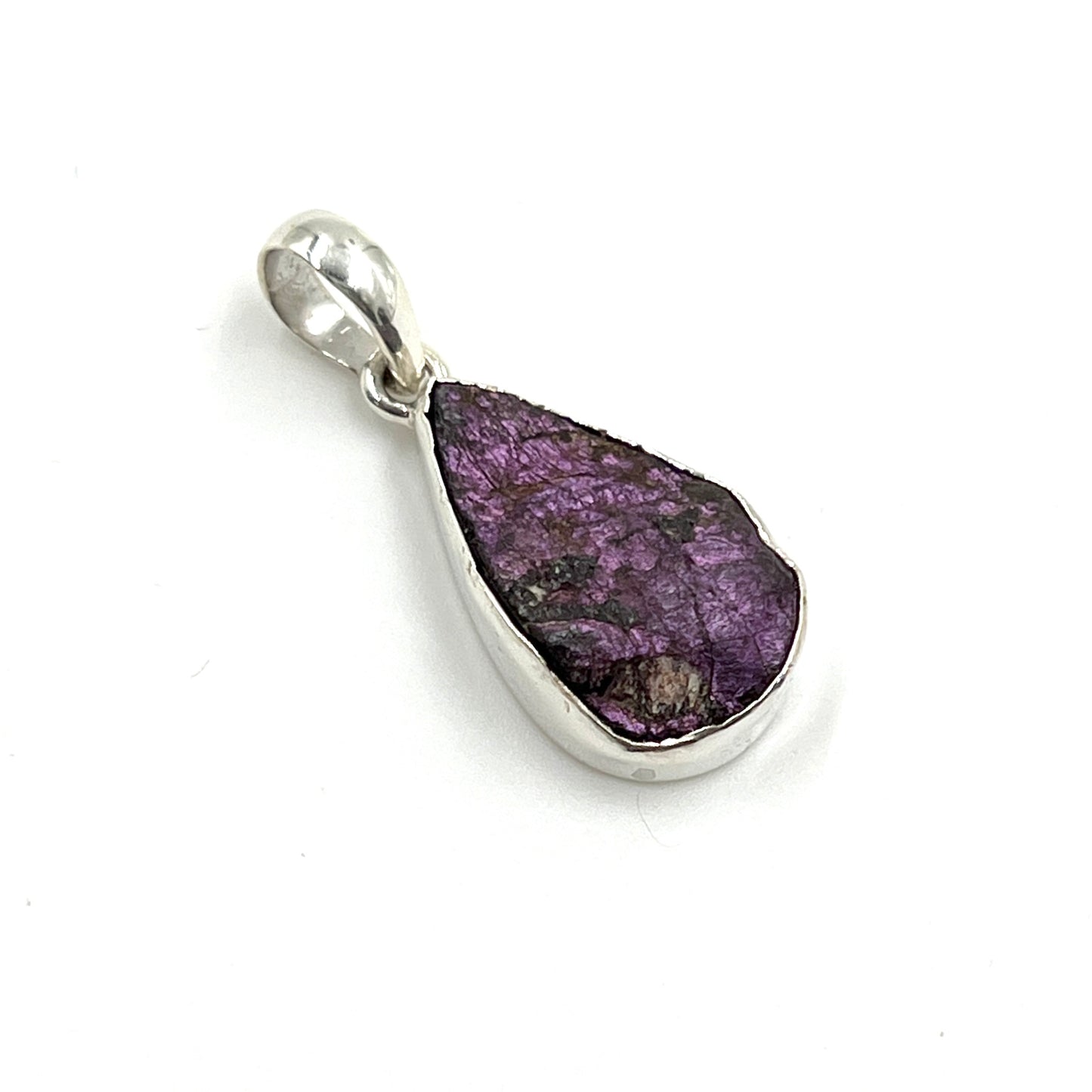 Raw Purpurite Teardrop Pendants