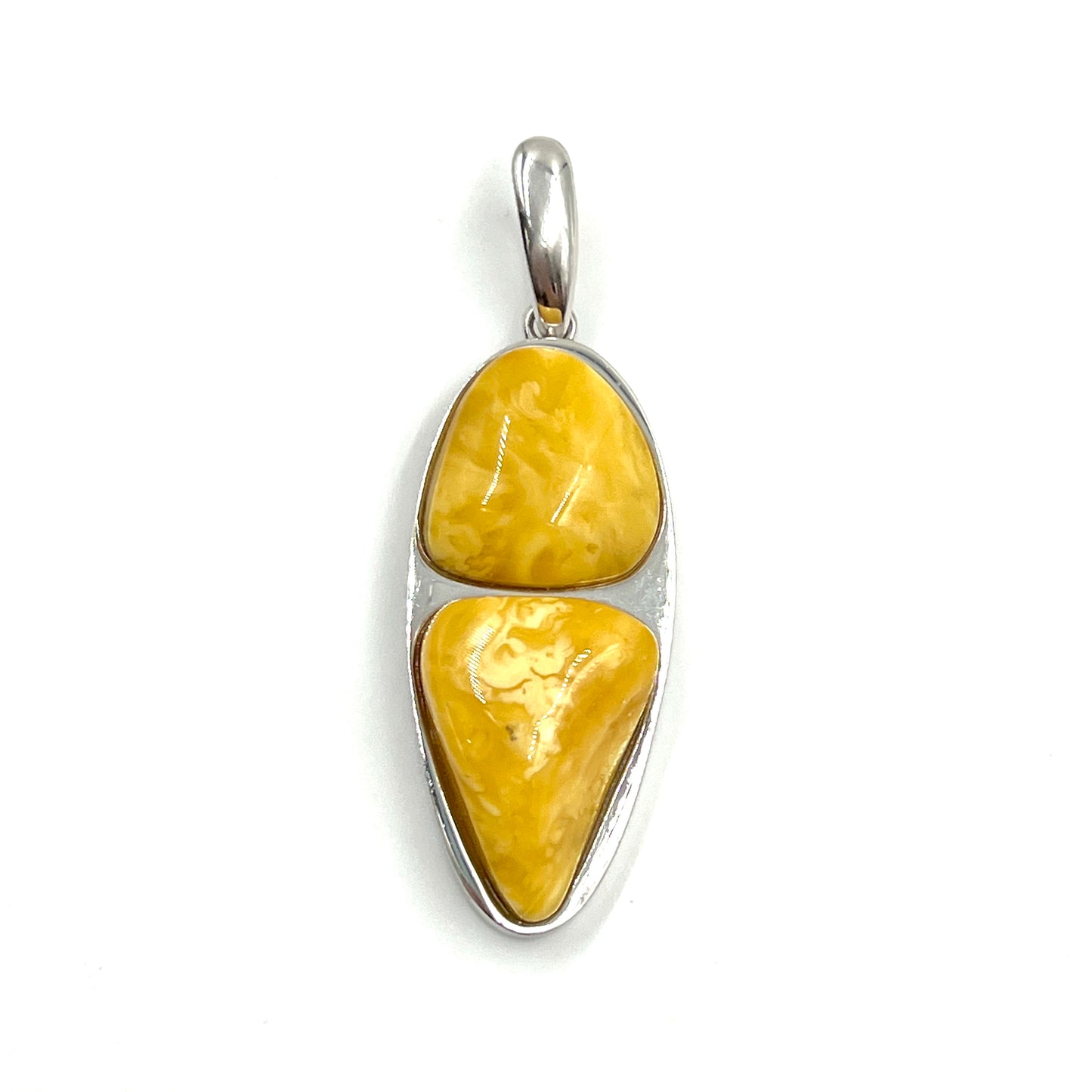 Double Butterscotch Amber Pendants