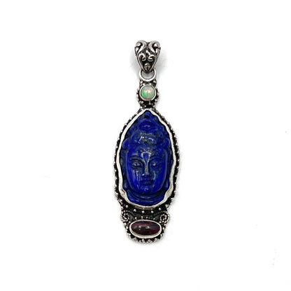 Lapis Lazuli & Opal Quan Yin Pendants
