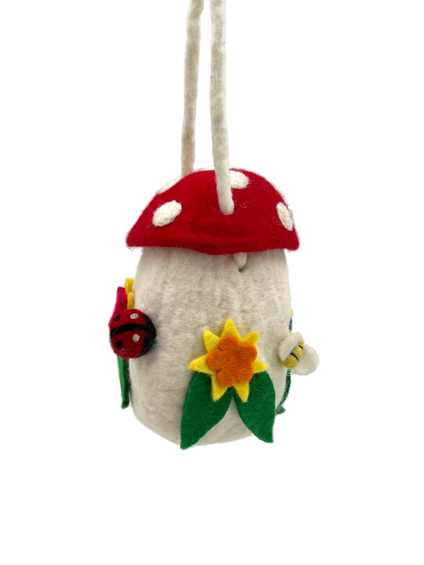 Hand felted Red Mushroom Bag