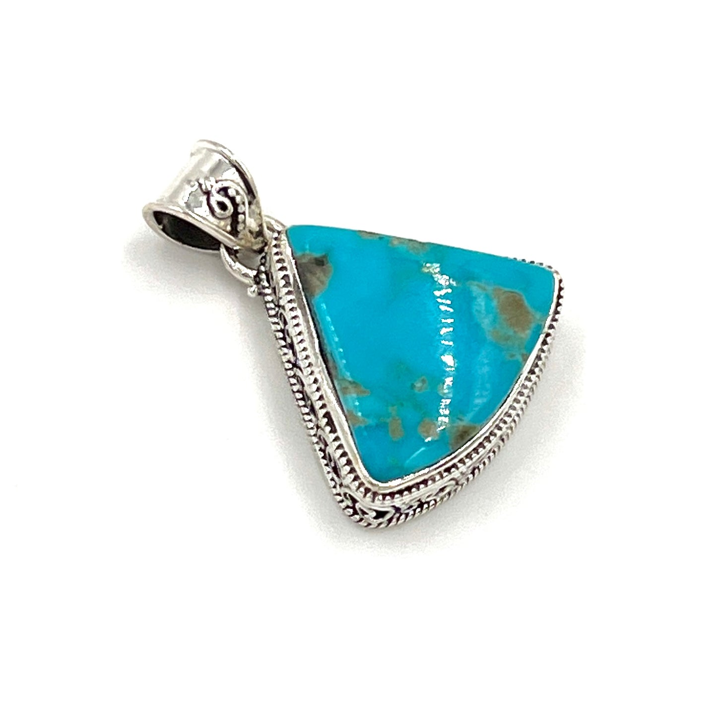 Sterling Silver Filigree Turquoise Pendant