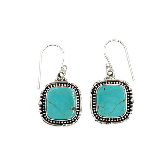 Sterling Silver Turquoise Square Earrings