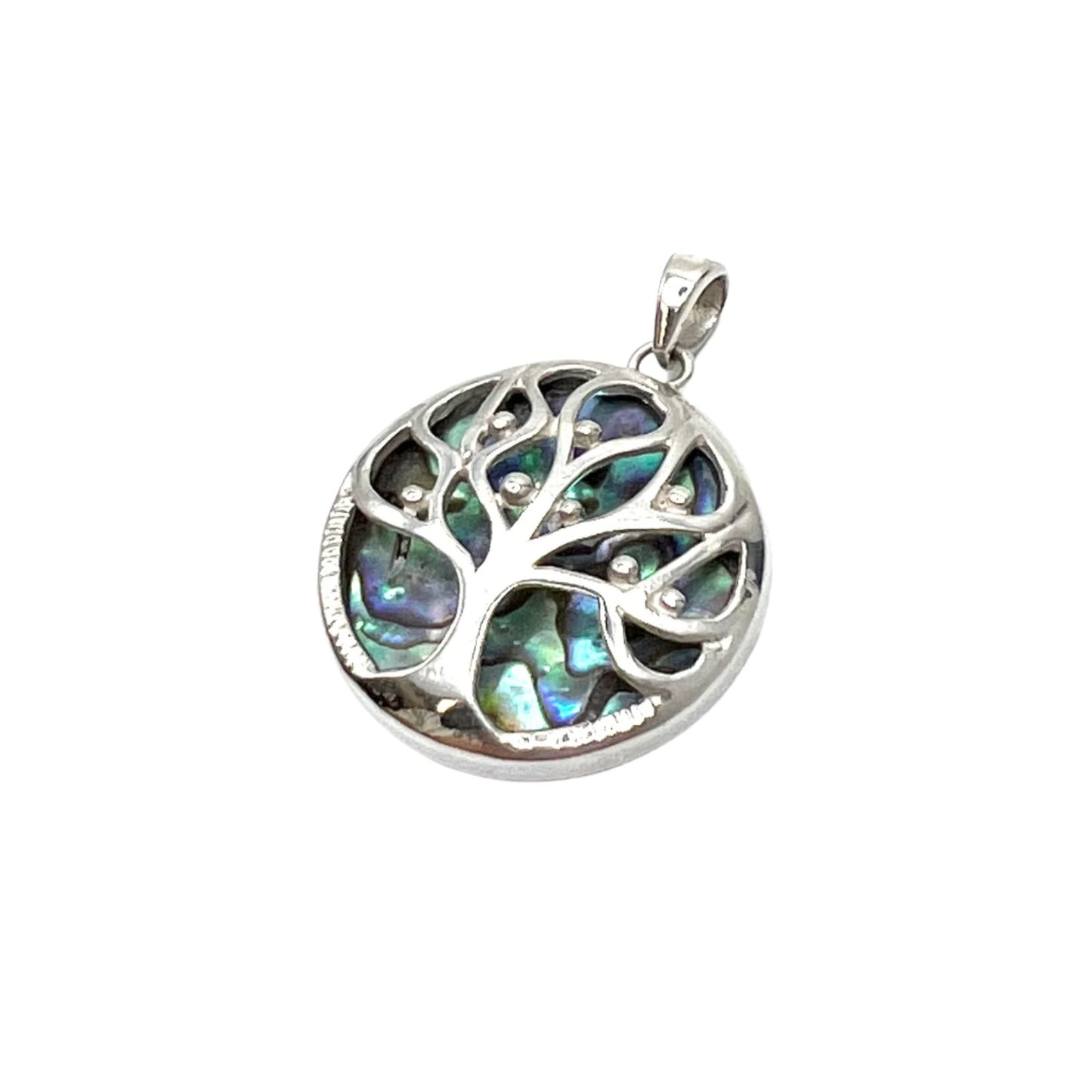 Sterling Silver Abalone Tree of Life Pendant