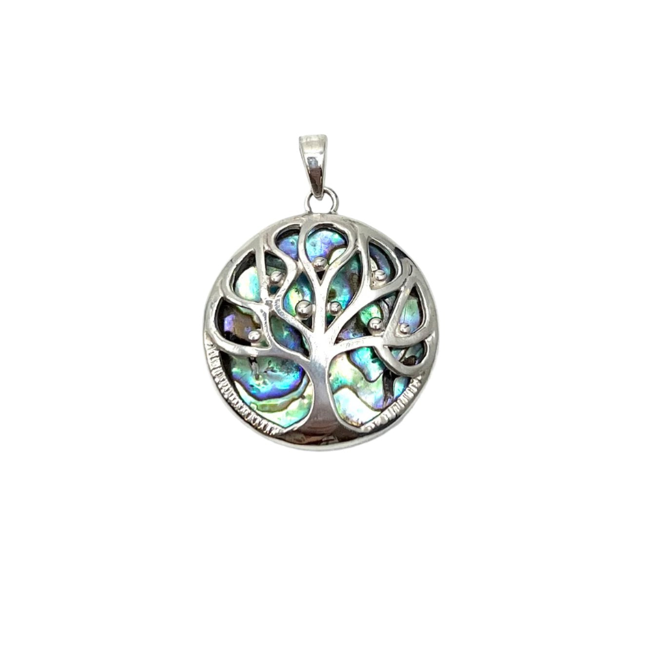 Sterling Silver Abalone Tree of Life Pendant