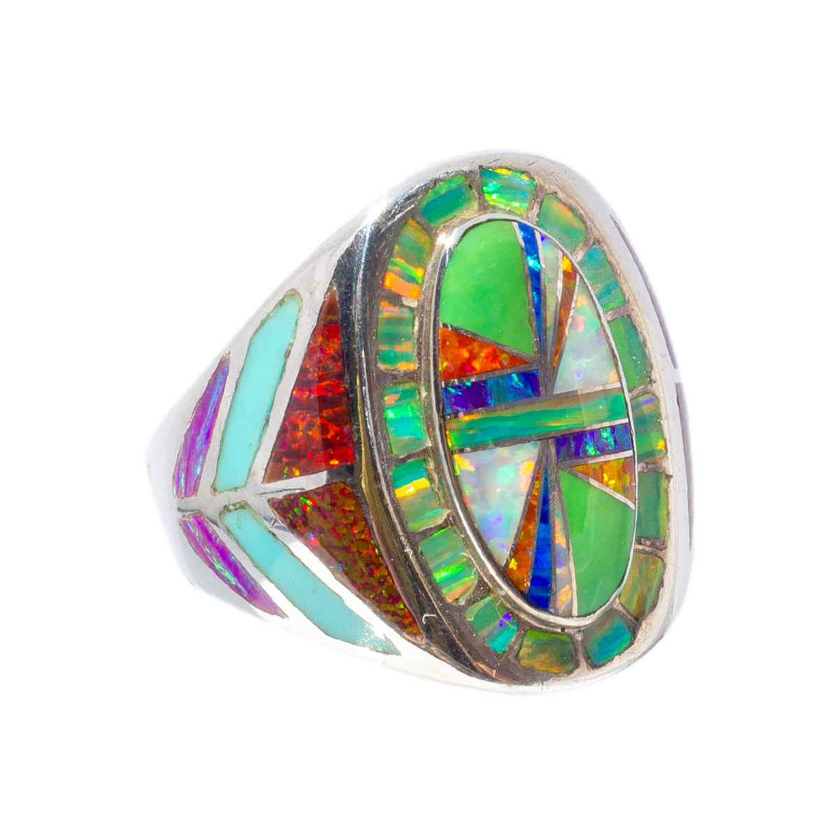 Gemstone Paintings by David Freeland Jr. | Zuni Mosaic Rings