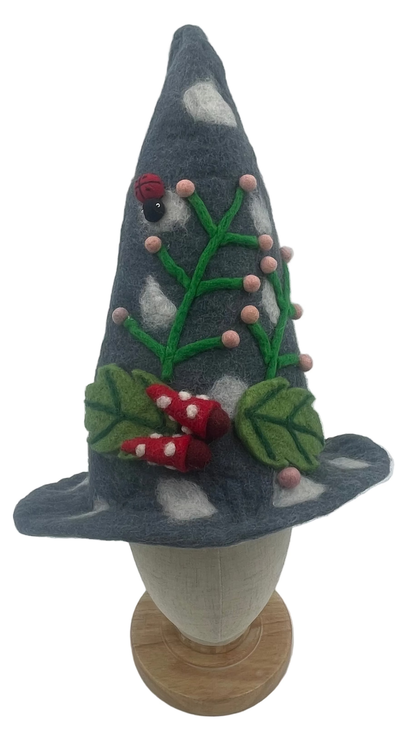 Hand Felted Ladybug Wool Hat
