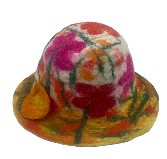 Hand Felted Spring Wool Hat