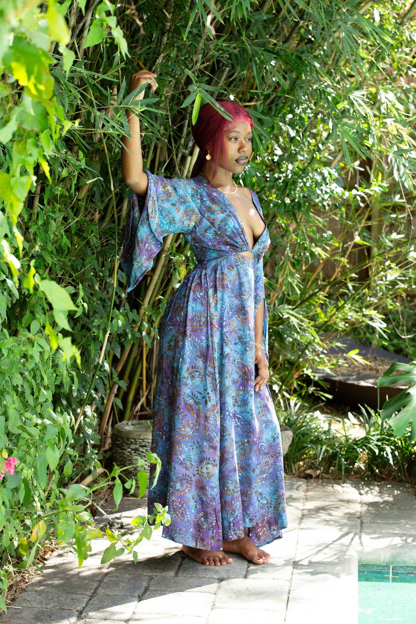 Hand Batiked Keyhole Dress