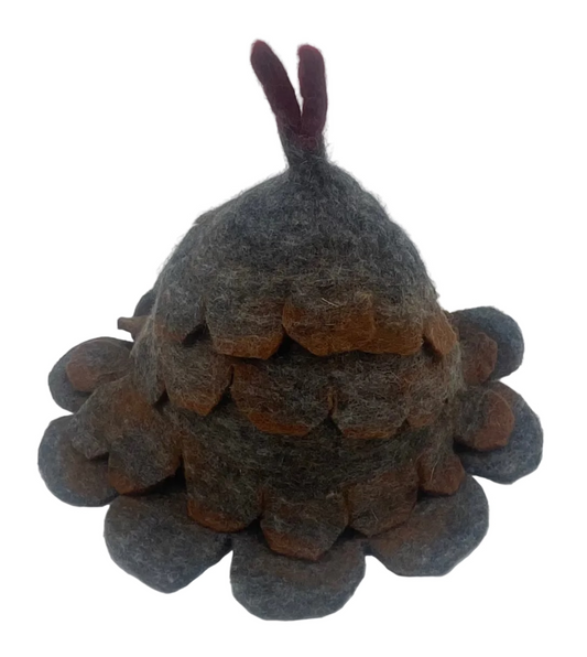 Hand Felted Pinecone Wool Hat