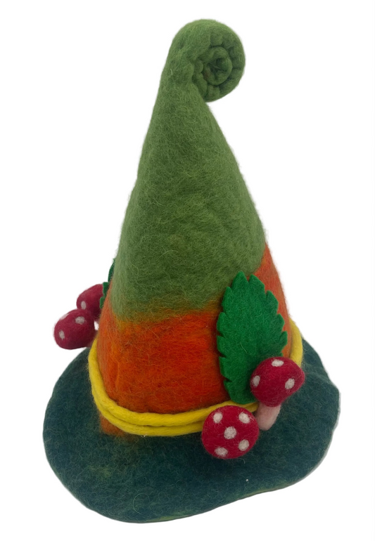 Hand Felted Gnome Mushroom Wool Hat