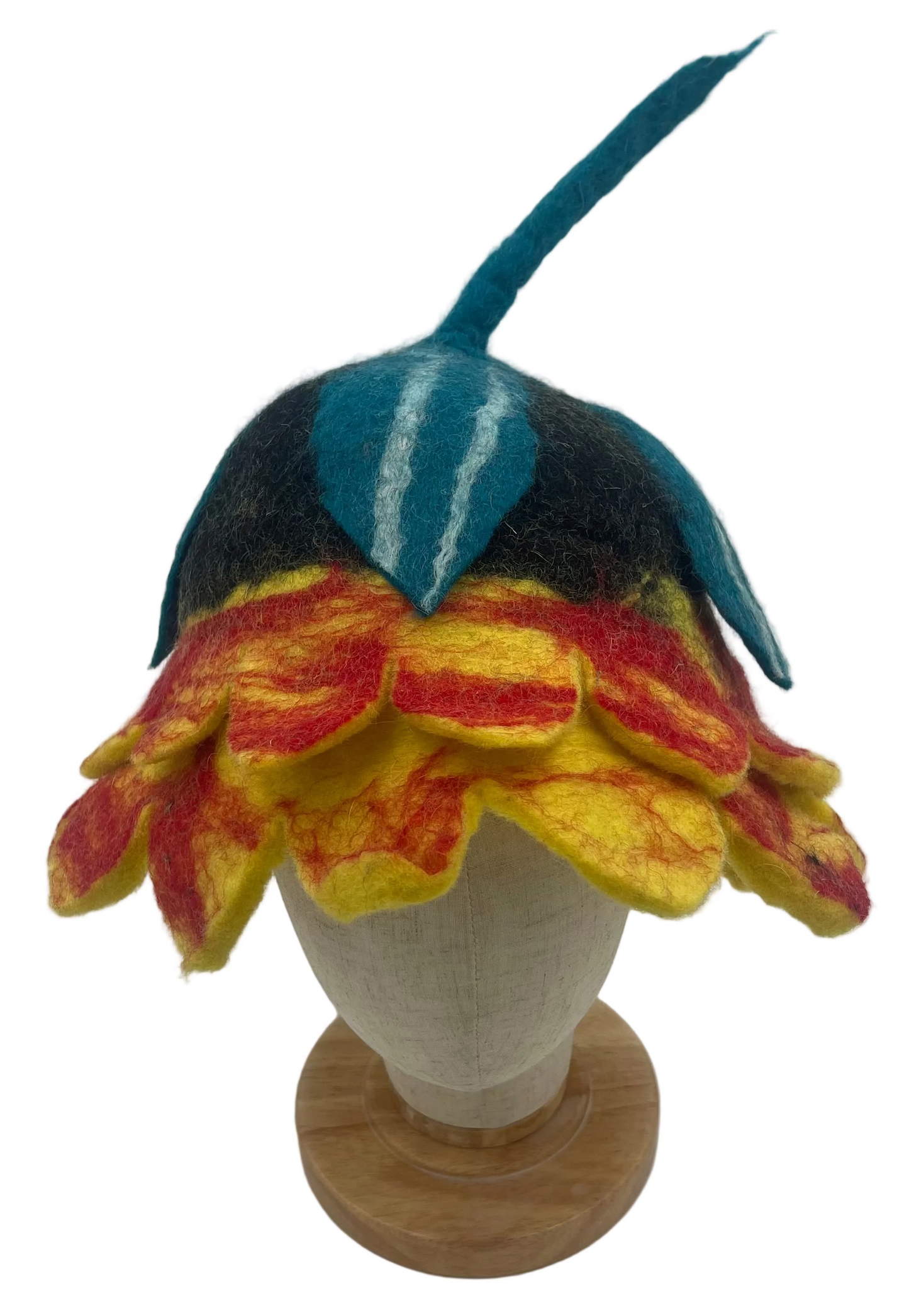 Hand Felted Flower Blossom Wool Hat