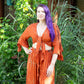 Tie Dyed Striped Rayon Wide Leg Pants