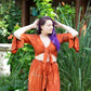 Tie Dyed Striped Rayon Wide Leg Pants
