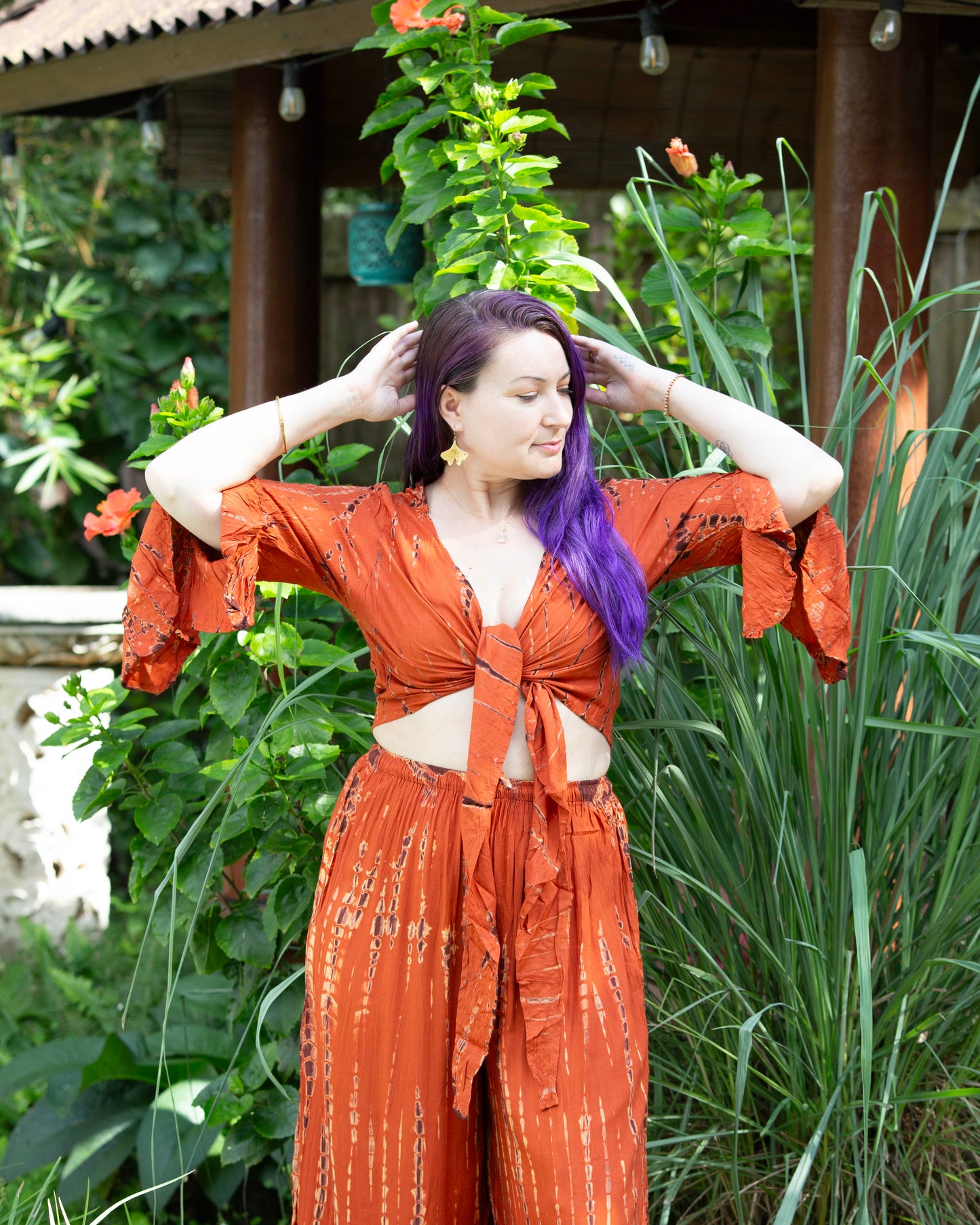 Tie Dyed Striped Ruffle Jacket