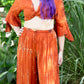 Tie Dyed Striped Rayon Wide Leg Pants