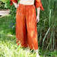 Tie Dyed Striped Rayon Wide Leg Pants