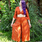 Tie Dyed Striped Rayon Wide Leg Pants
