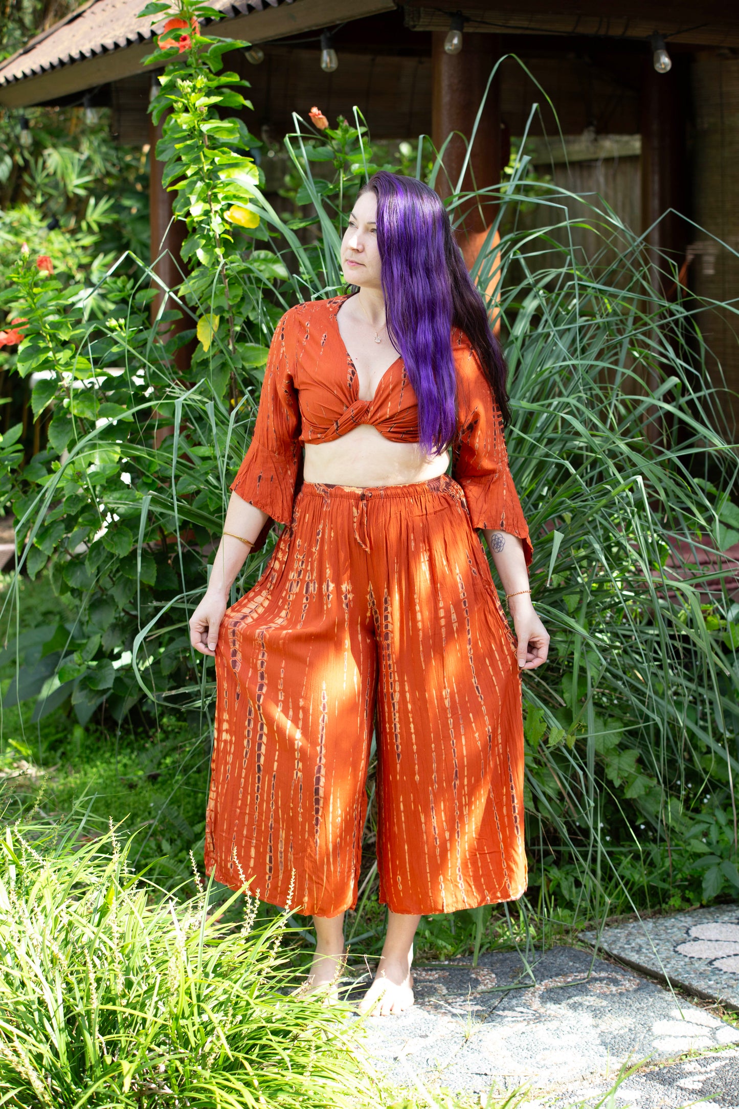 Tie Dyed Striped Ruffle Jacket