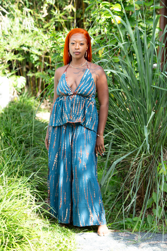 Tie Dyed Striped Rayon Skirt