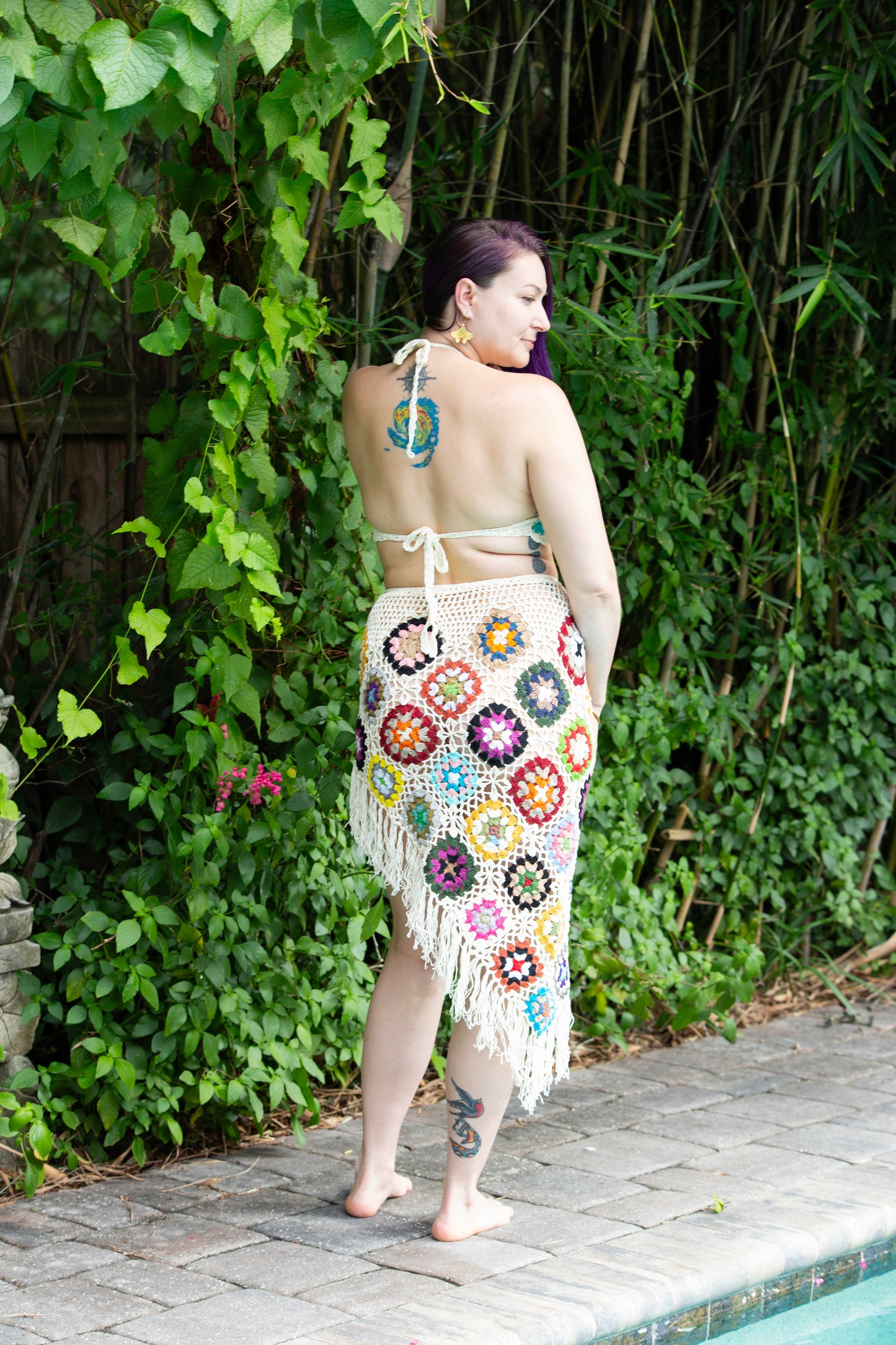 Crochet Fringe Skirt Set