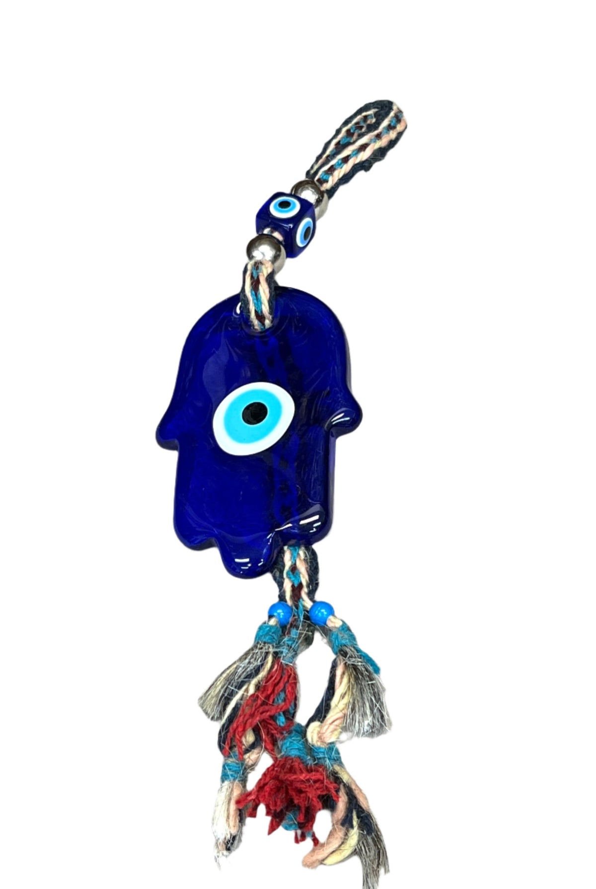 Woven Wool Tassel & Bead Evil Eye Hangings