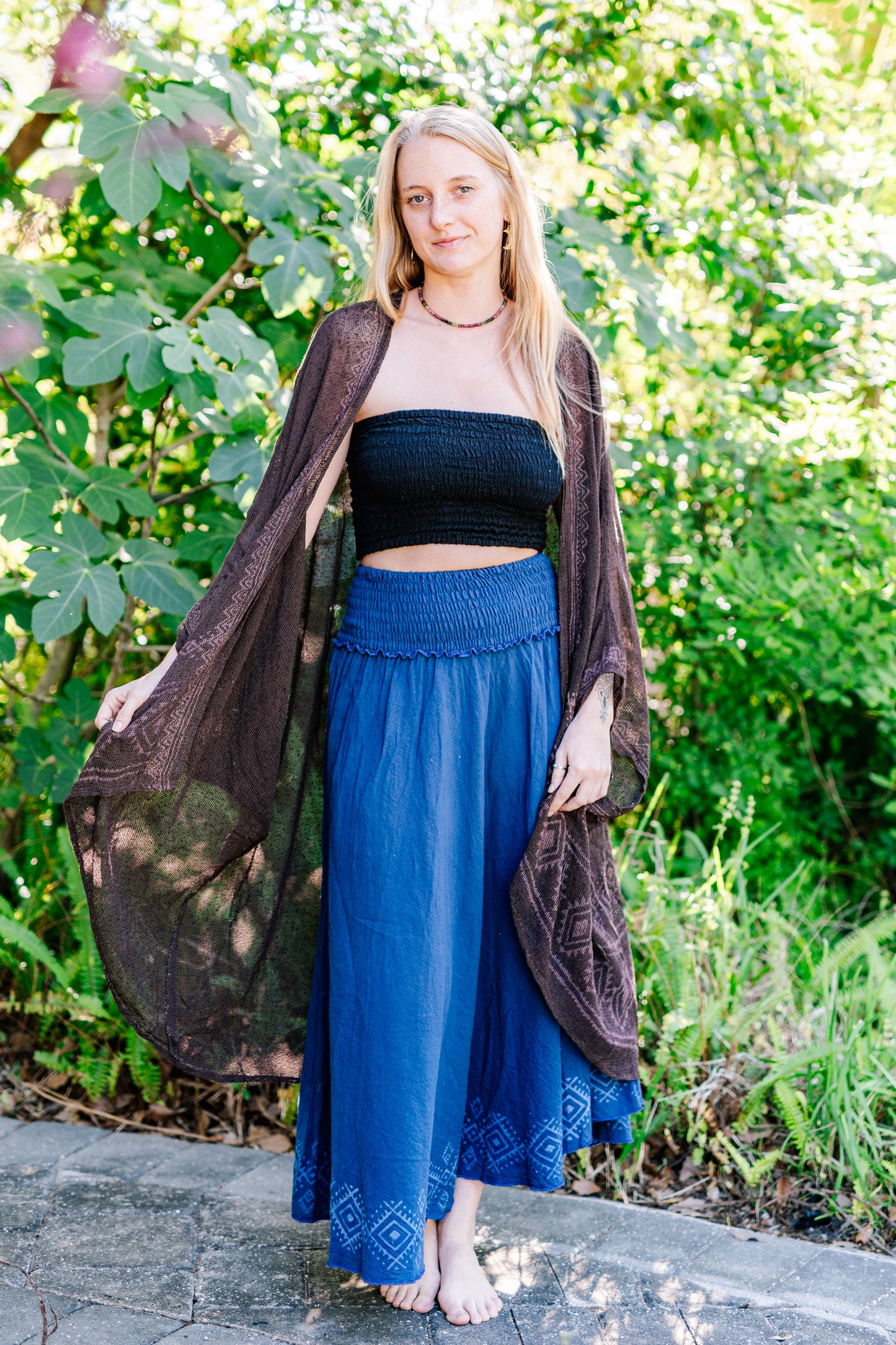 Desert Rose Woven Block Print Cover Up