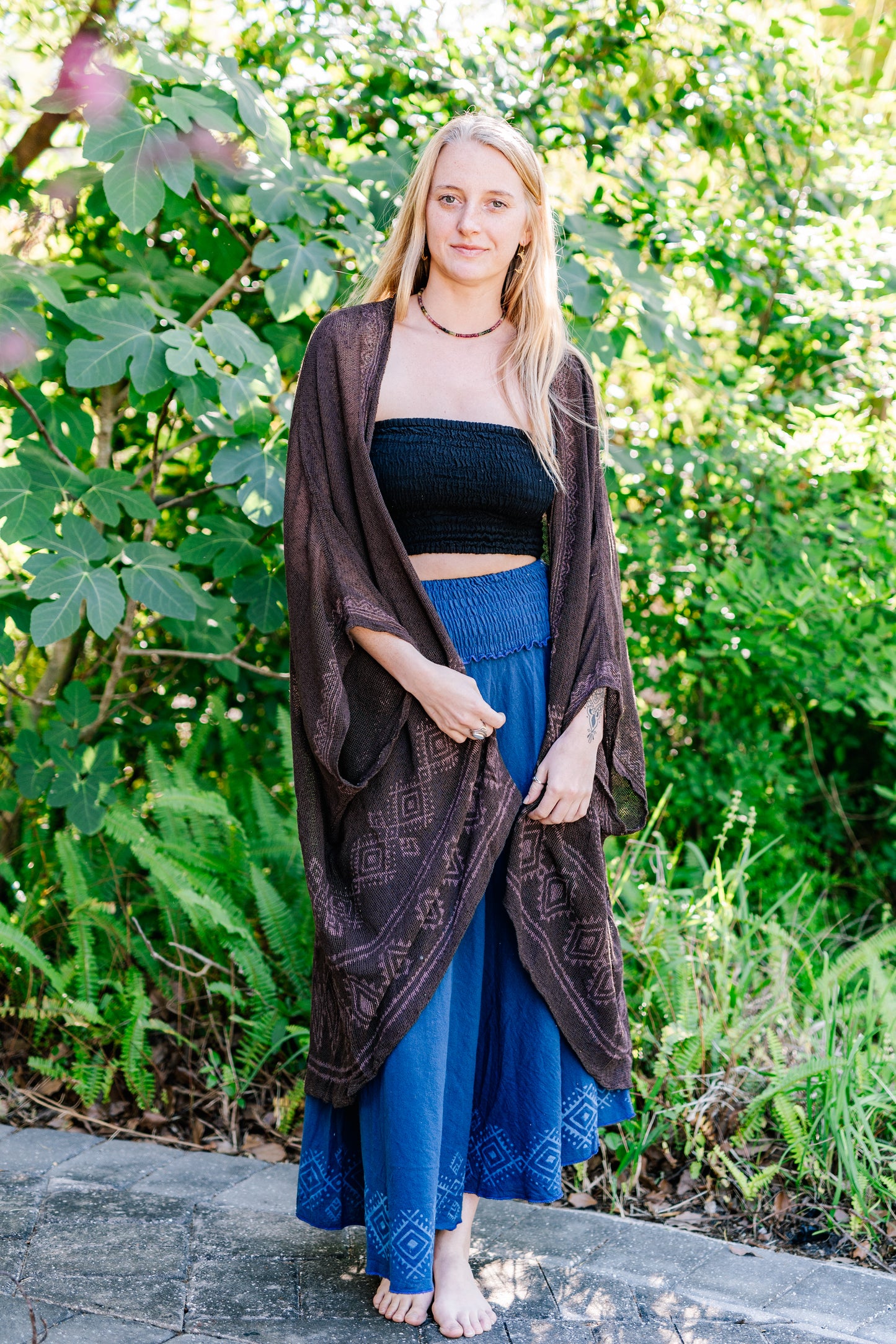 Desert Rose Woven Block Print Cover Up
