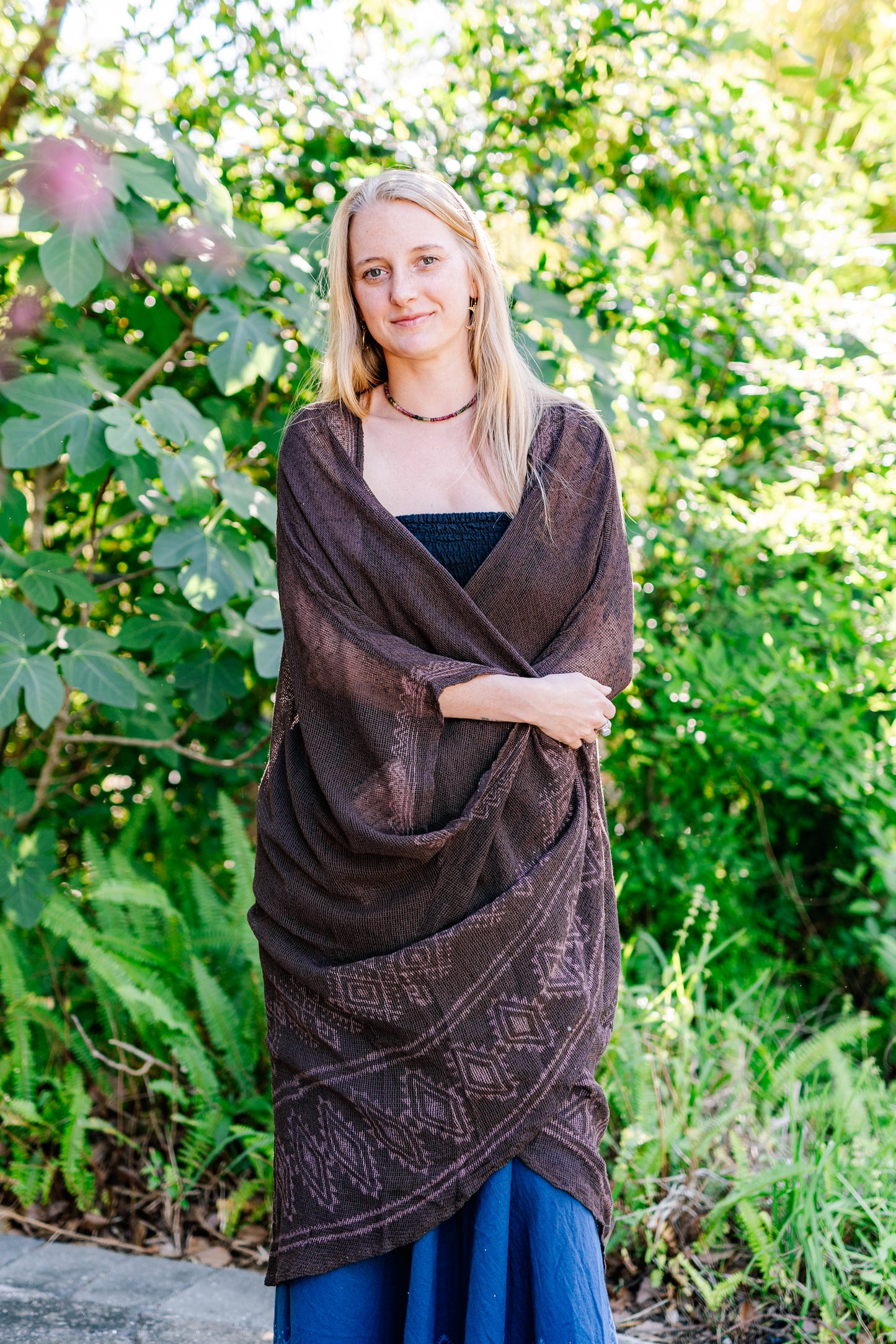 Desert Rose Woven Block Print Cover Up
