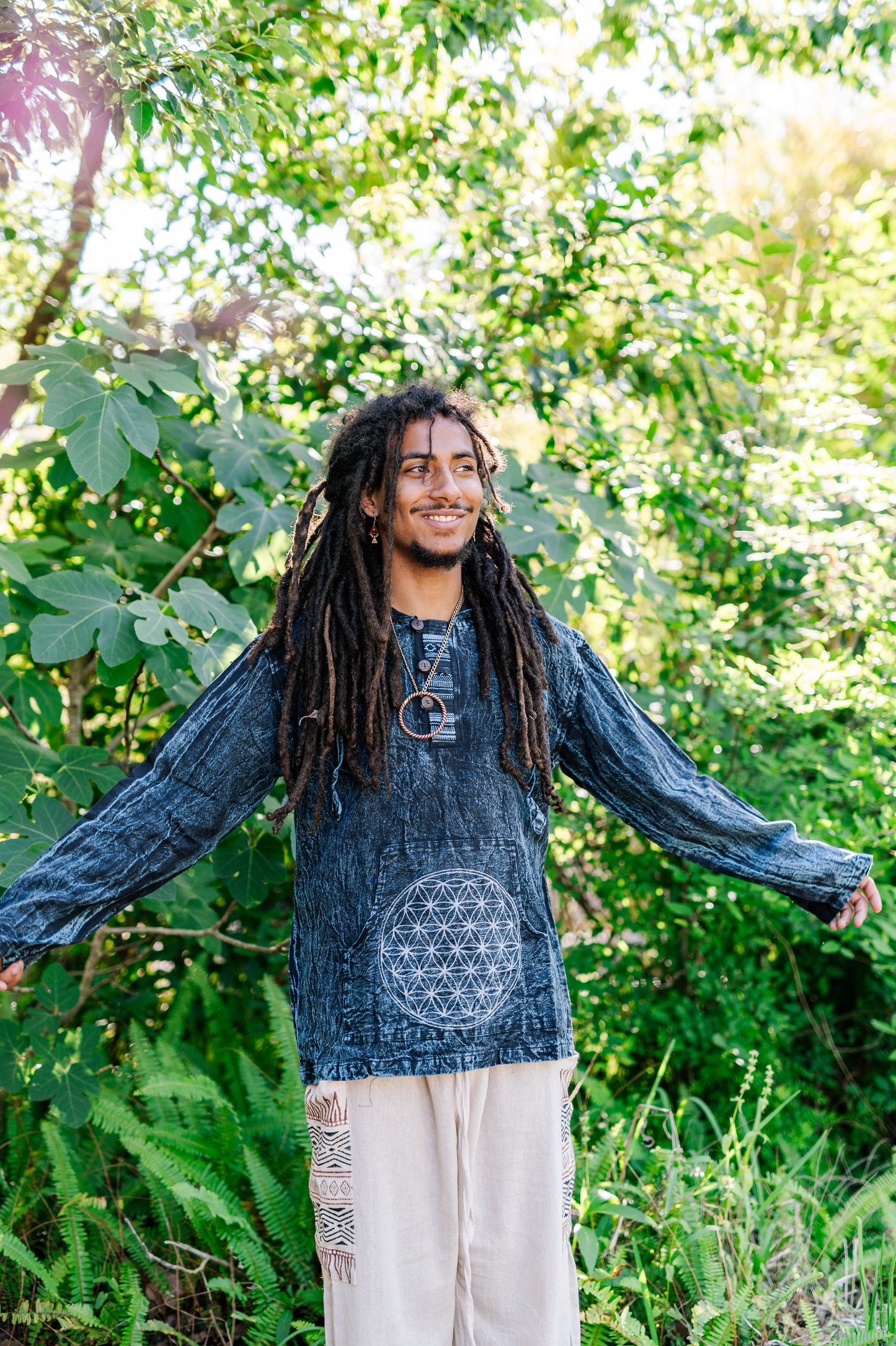 Stonewashed Flower of Life Hoodie