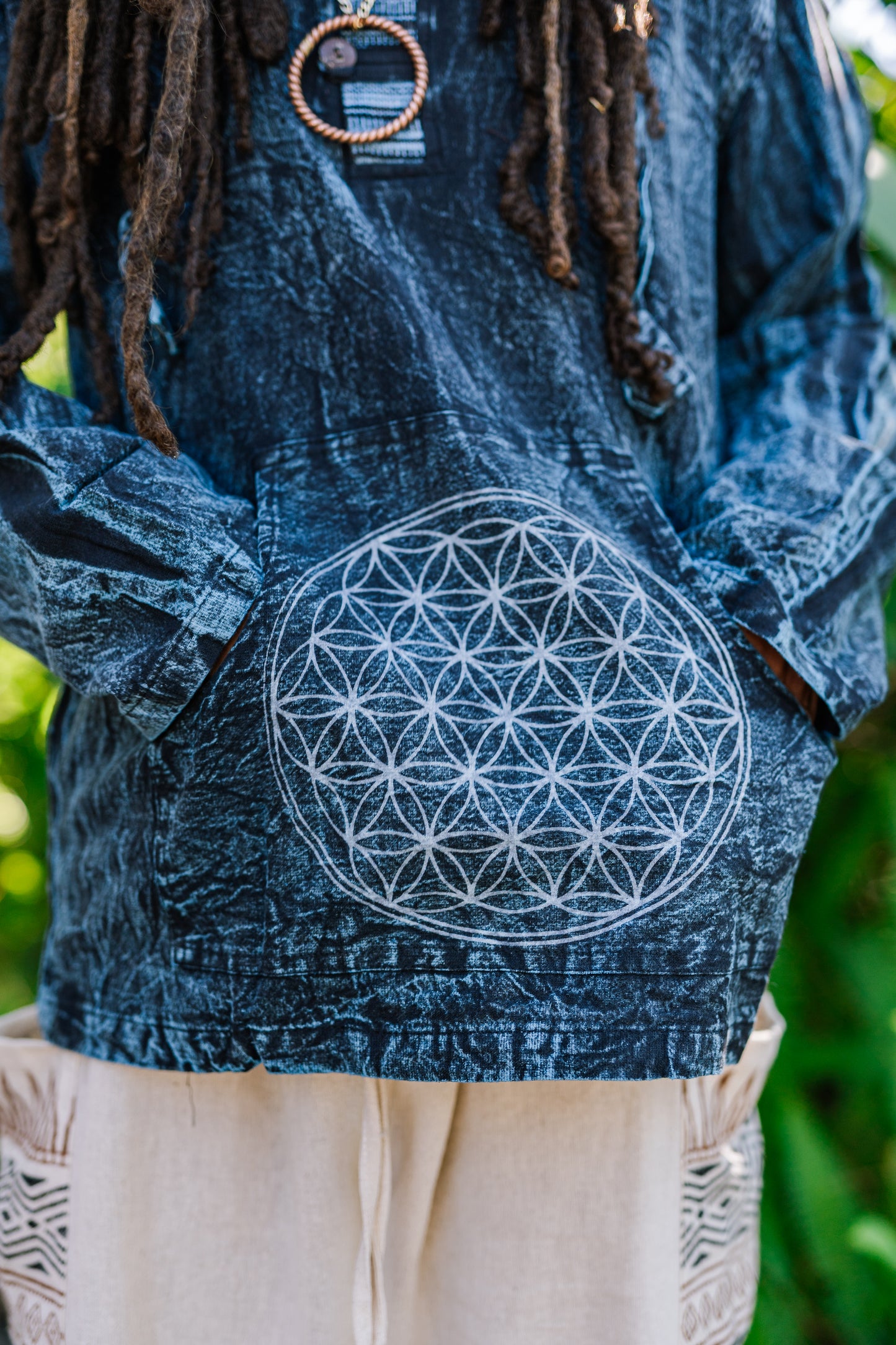 Stonewashed Flower of Life Hoodie