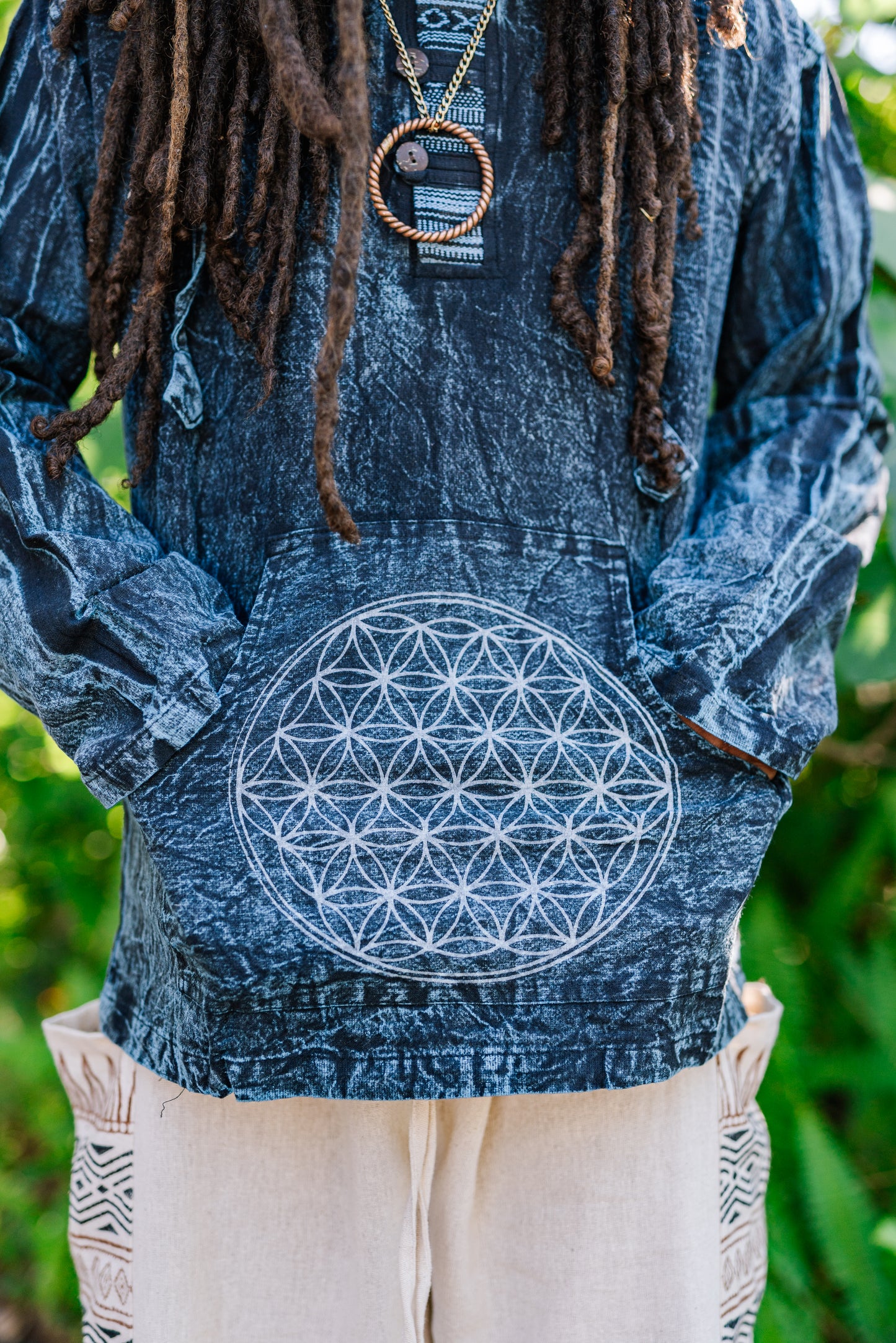 Stonewashed Flower of Life Hoodie