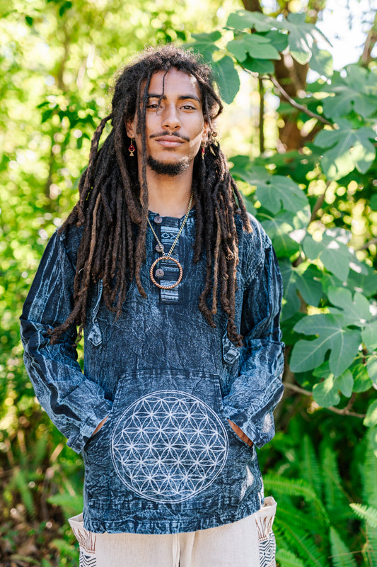 Stonewashed Flower of Life Hoodie