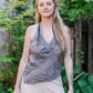 Desert Rose Embroidered Tie Top
